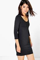 Boohoo Esme Scoop Neck Textured Dress