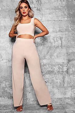 Boohoo Plus Olivia Wide Leg Trousers
