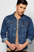 Boohoo Double Pocket Button Through Jean Jacket Blue