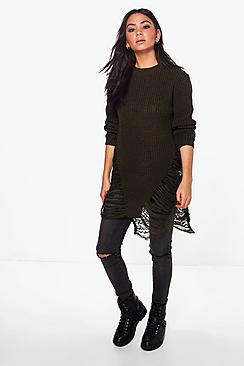 Boohoo Emily Distressed Long Jumper