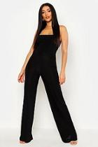 Boohoo Disco Slinky Square Neck Wide Leg Jumpsuit