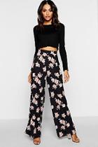 Boohoo Floral Woven Wide Leg Trouser