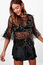 Boohoo Lexi Tassel Sequin T-shirt
