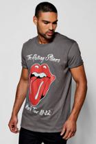 Boohoo The Rolling Stones License Band T Shirt Charcoal