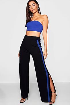 Boohoo Tall  Contrast Panel Wide Leg Trouser