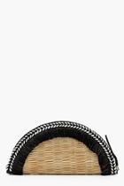 Boohoo Mia Real Straw Semi Circle Tassel Clutch