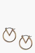 Boohoo Maria V Shape Small Hoop Earrings