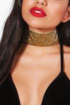 Boohoo Kerry Metallic Glitter Choker