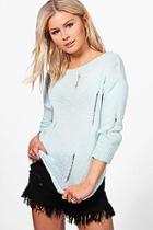 Boohoo Louisa Distressed Back & Front Jumper