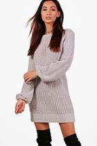 Boohoo Petite Balloon Sleeve Jumper Dress