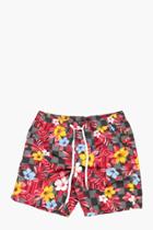Boohoo Floral Print Swim Shorts Charcoal