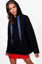Boohoo Meg Embellished Pull Cord Hoodie