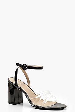 Boohoo Clear Strap Block Heels