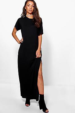Boohoo Tall Delila Split Side T-shirt Maxi Dress