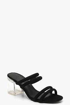Boohoo Tubular Clear Heel Mules