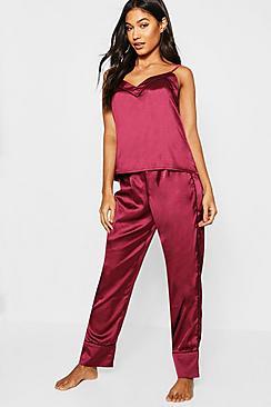 Boohoo Piped Cami & Trouser Pj Set