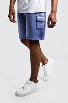 Boohoo Mid Length Washed Raw Hem Cargo Short
