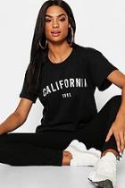 Boohoo Tall California 1991 Slogan T-shirt
