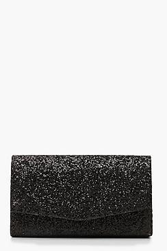 Boohoo Chunky Glitter Structured Clutch