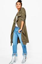 Boohoo Isabella Waterfall Mac Khaki