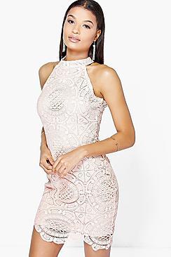 Boohoo Aileen Crochet Lace Sleeveless Bodycon Dress