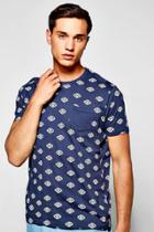 Boohoo Aztec Print T Shirt Navy