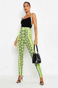 Boohoo Neon Snake High Waist Legging