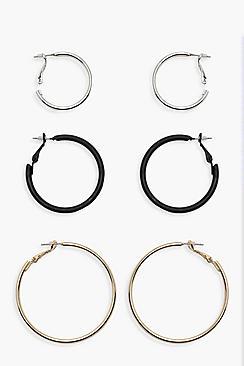 Boohoo Mixed Colour Hoop Pack
