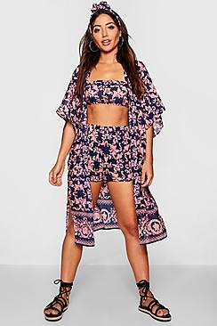 Boohoo Scarf Print Four Piece Co-ord