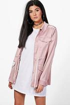 Boohoo Becky Satin Parka