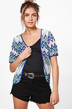 Boohoo Caroline Zig Zag Cardi