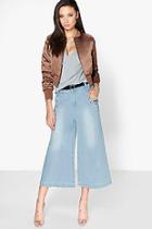 Boohoo Lola Eyelet Detail Denim Culotte