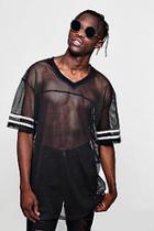 Boohoo Oversized V-neck Mesh Hockey Top