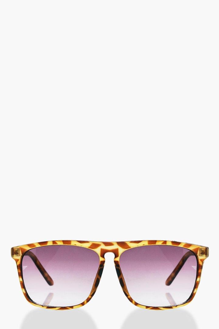 Boohoo Brown Tortoise Shell Wayfarer Sunglasses Brown