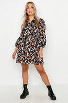 Boohoo Plus Sketch Printed Shirt Dress