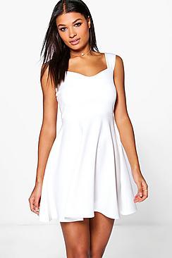 Boohoo Marcie Strappy Skater Dress