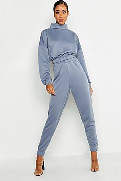 Boohoo Roll Neck Sweat Tracksuit