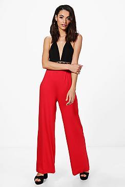 Boohoo Emilia Jersey Wide Leg Floor Sweeping Trousers