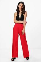 Boohoo Emilia Jersey Wide Leg Floor Sweeping Trousers