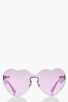 Boohoo Lucia Frameless Heart Sunglasses