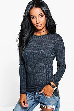 Boohoo Darcey Marl Rib Knit Jumper