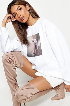 Boohoo Ariana Grande Licence Sweat