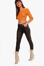 Boohoo Zabrina Zip Detail Pu Coated Jeans