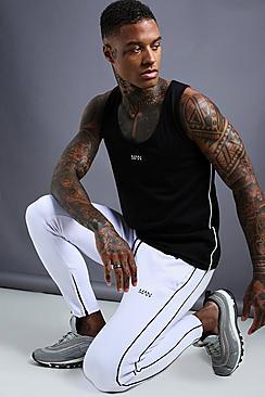 Boohoo Man Skinny Joggers With Ankle Zips