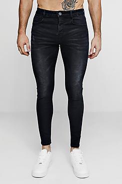 Boohoo Super Skinny Washed Black Denim Jeans