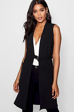 Boohoo D-ring Detail Sleeveless Duster Coat