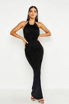Boohoo High Neck Tie Maxi Dress
