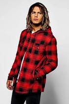 Boohoo Check Borg Lined Hoodie