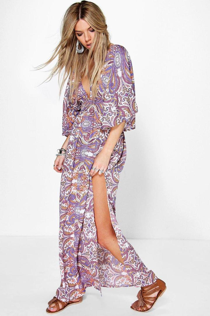 Boohoo Leila Multi Paisley Maxi Dress Multi