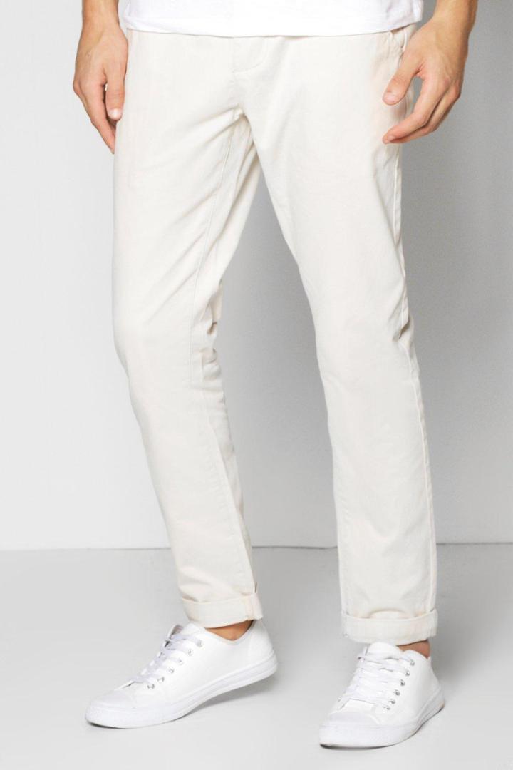 Boohoo Slim Fit Chinos Stone